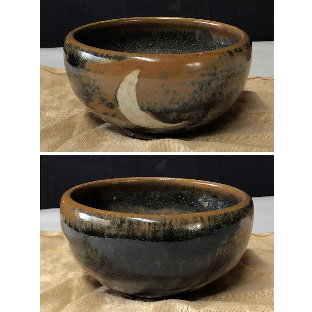 e2932 古瀬戸 雪月花 抹茶碗 合わせ箱 瀬戸茶碗 茶道具