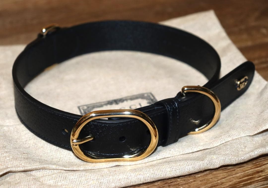 新品 GUCCI ペットコレクション インターロッキングG 首輪 (XL)　Ⓗ