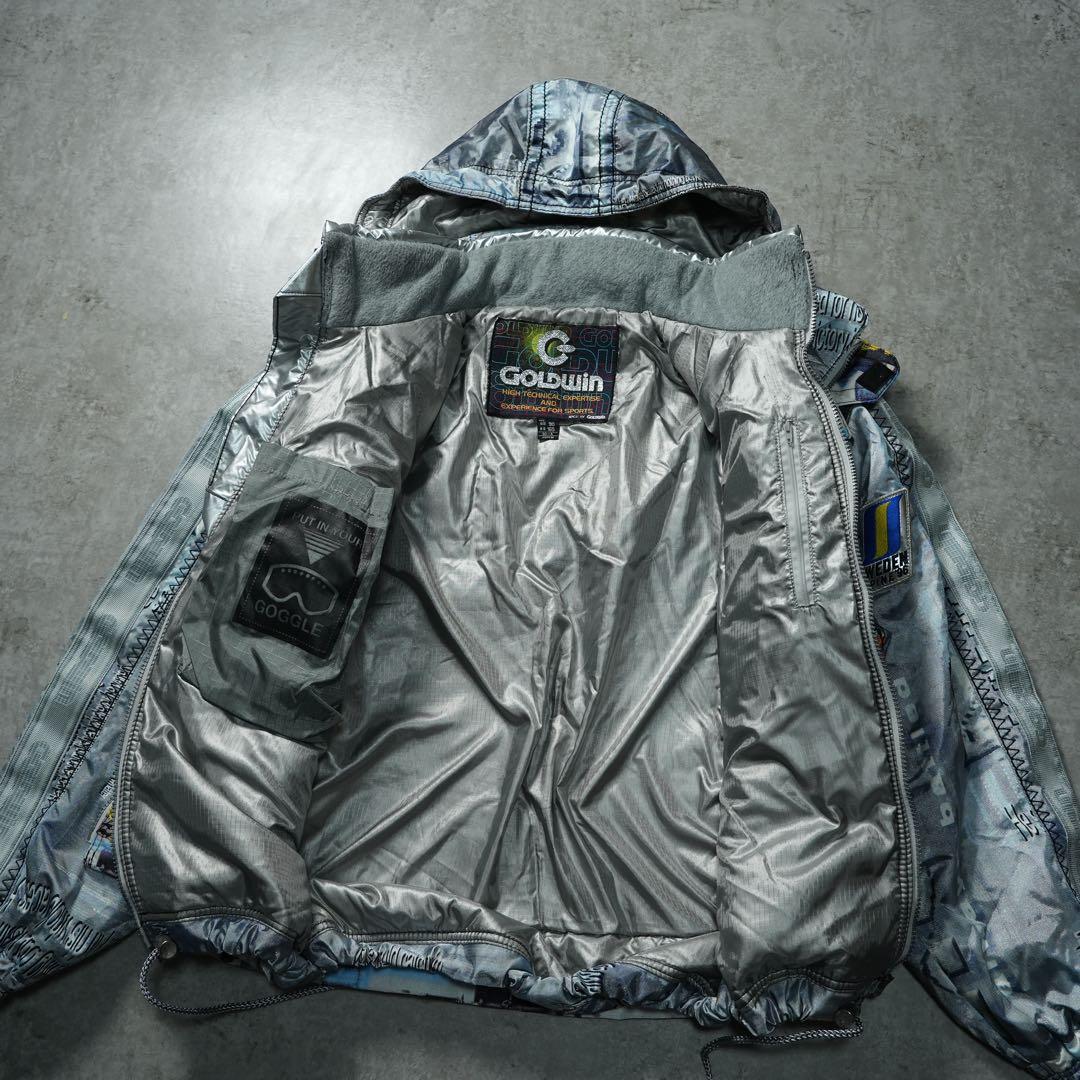 90s GOLDWIN archive 中綿ナイロンジャケット 短丈 シルバー