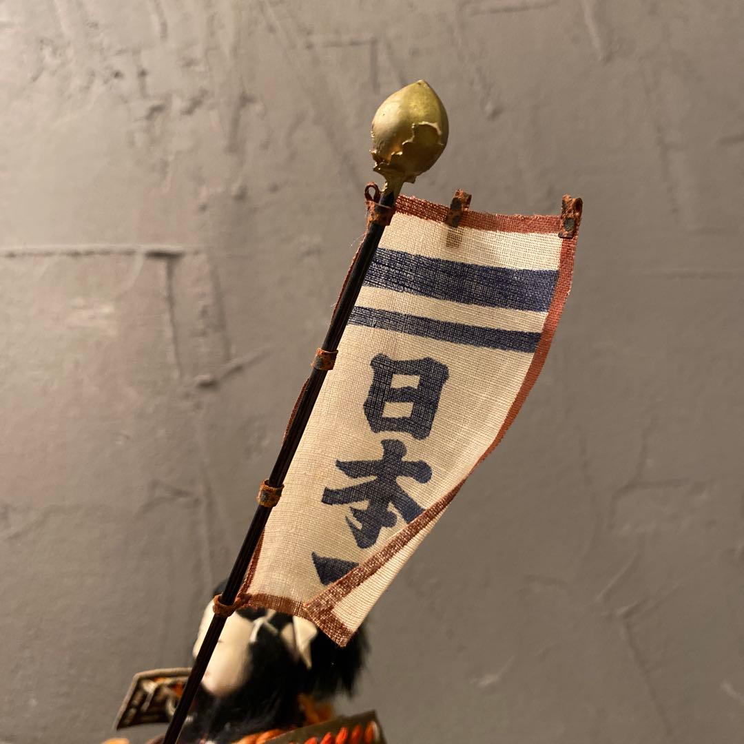 昭和初期 竹製 馬乗桃太郎 人形 共箱付き 骨董品 コレクション 川井一男