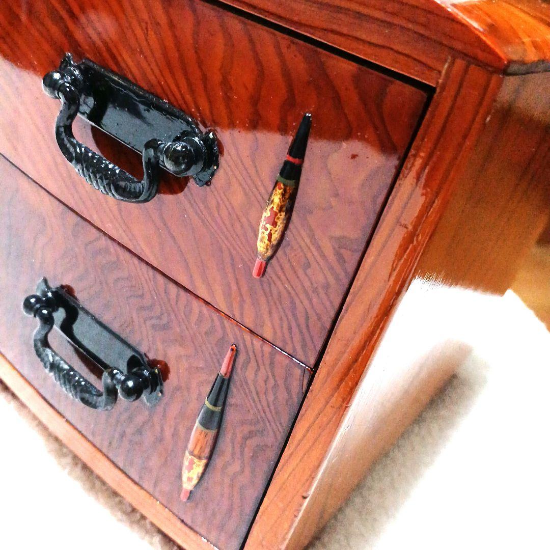 銘木 タナゴ小道具箱 極小箪笥 小物入 タナゴ竿 ハエ竿 渓流竿 和竿 仕掛け