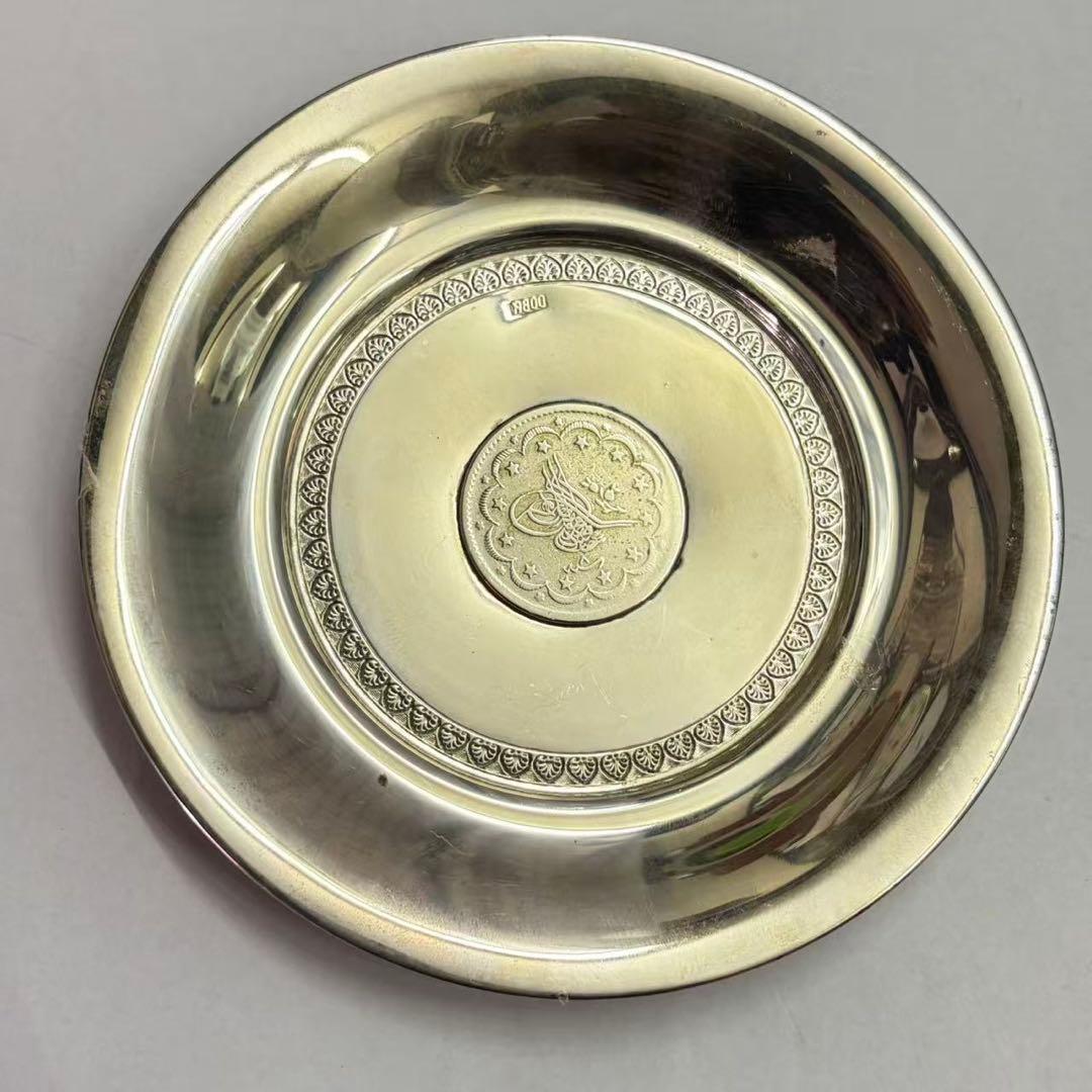 アンティーク オスマン帝国 銀貨  銀皿 銀プレート 総重量約101g