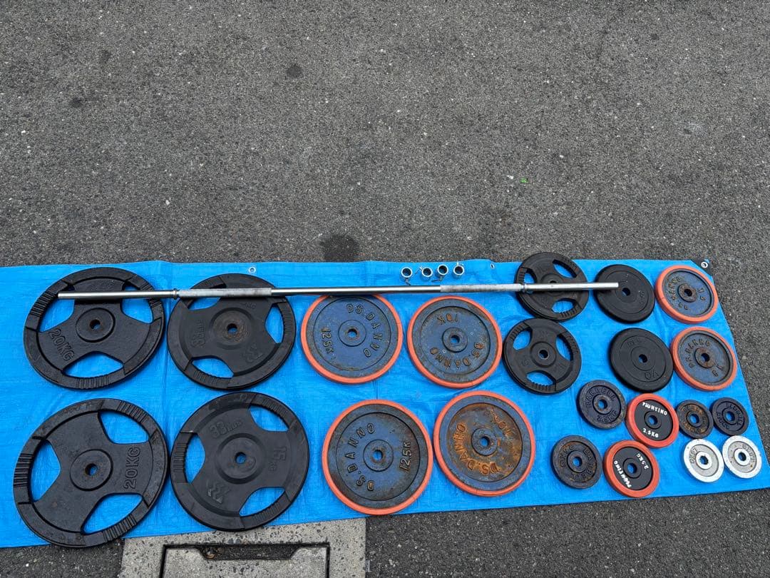 大阪で引き取り限定　バーベルプレートセット