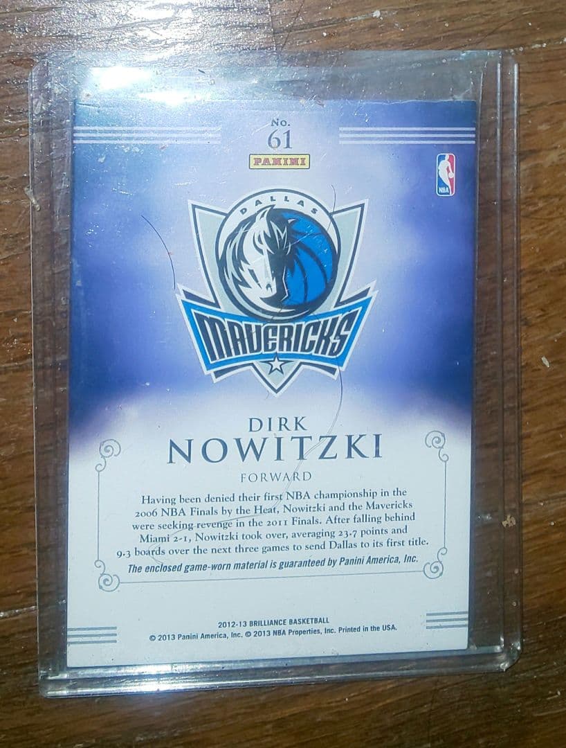 ダレン ノビツキー ジャージーパッチ付きカード 正月値引き中