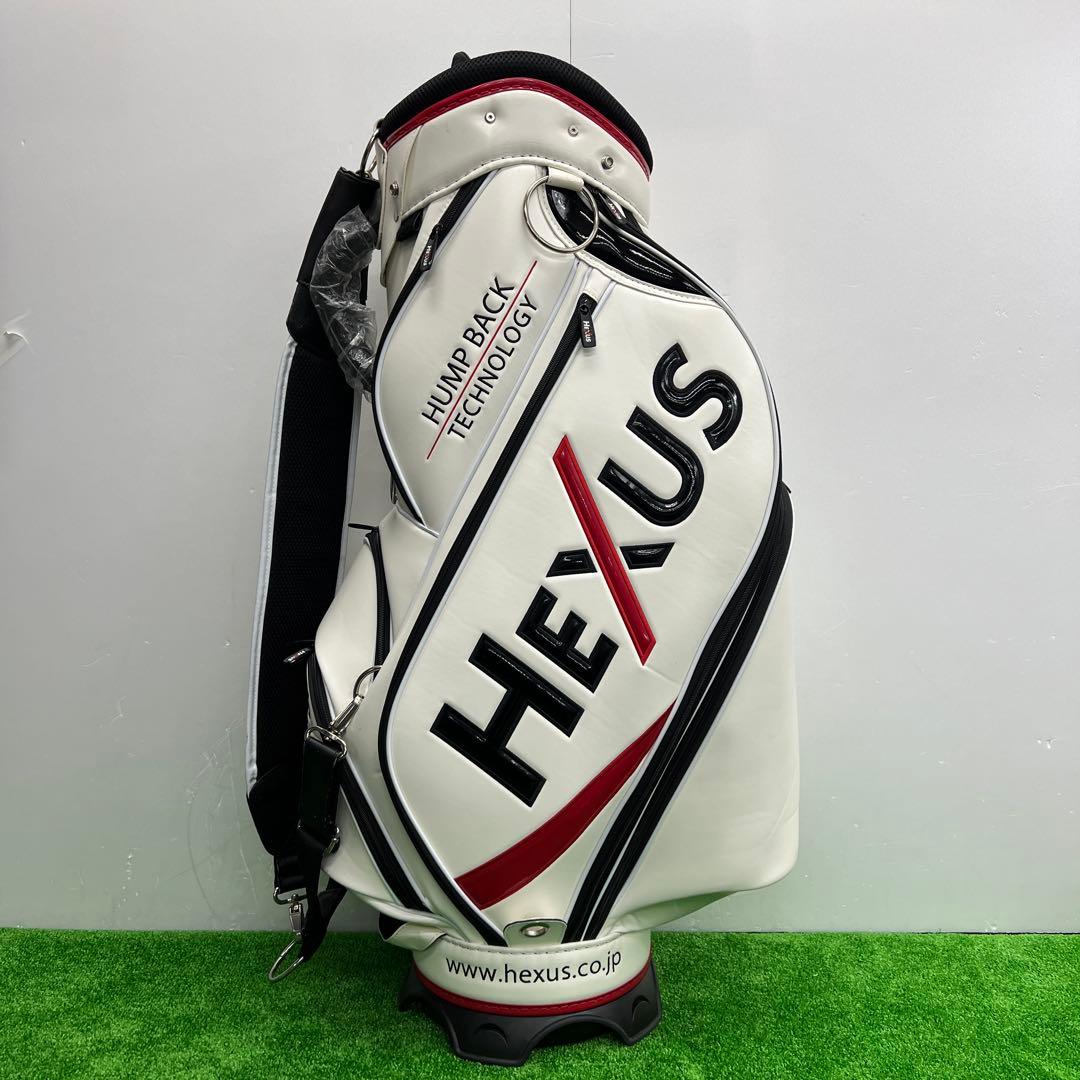 HEXUS ポーチ付き　ゴルフバック　ヘクサス　ホワイト　メンズ　9インチ