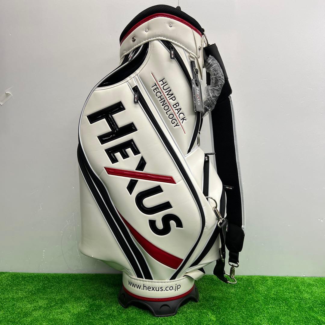 HEXUS ポーチ付き　ゴルフバック　ヘクサス　ホワイト　メンズ　9インチ
