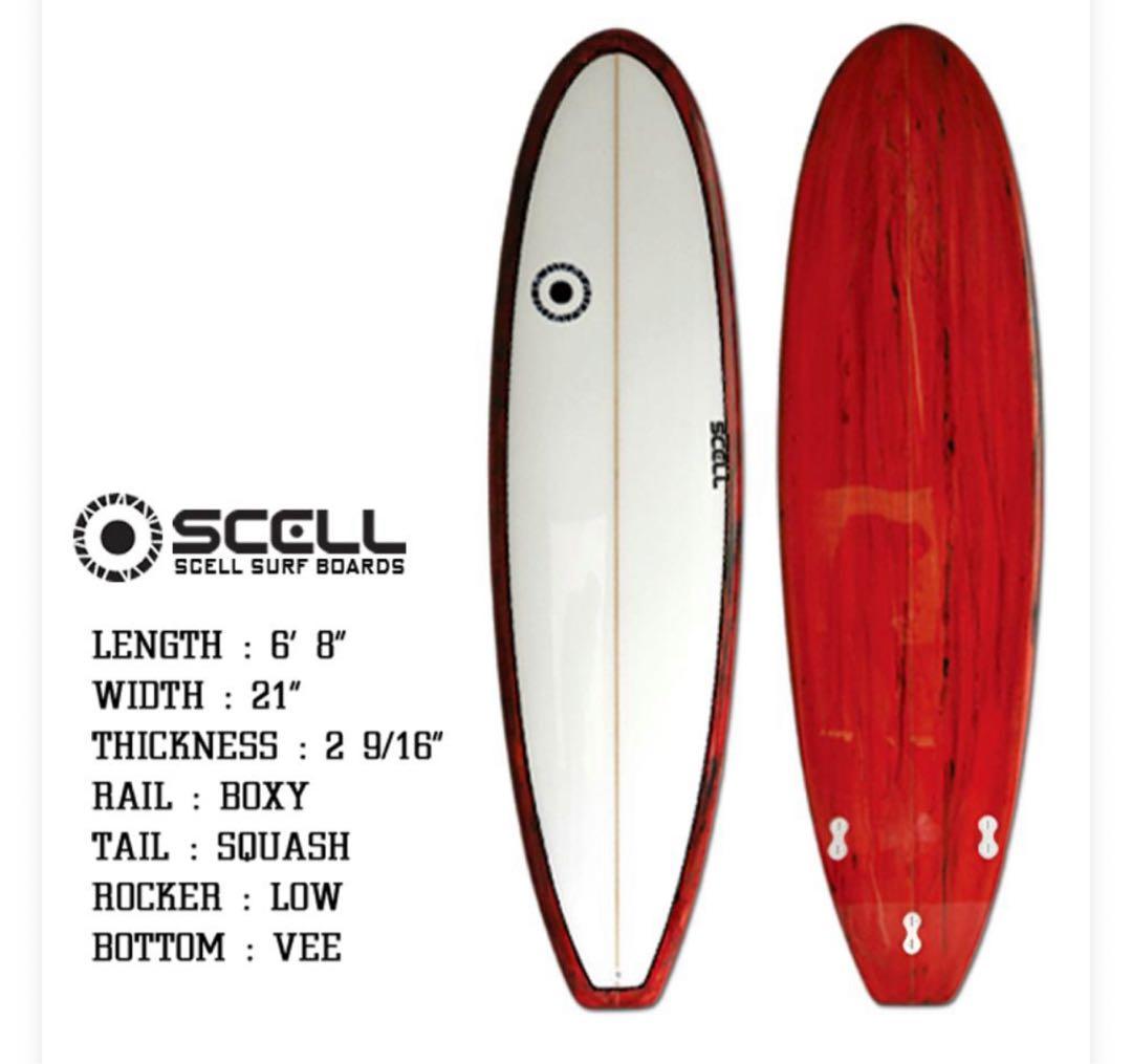 【送料込み】サーフボード ファンボード6'8 赤