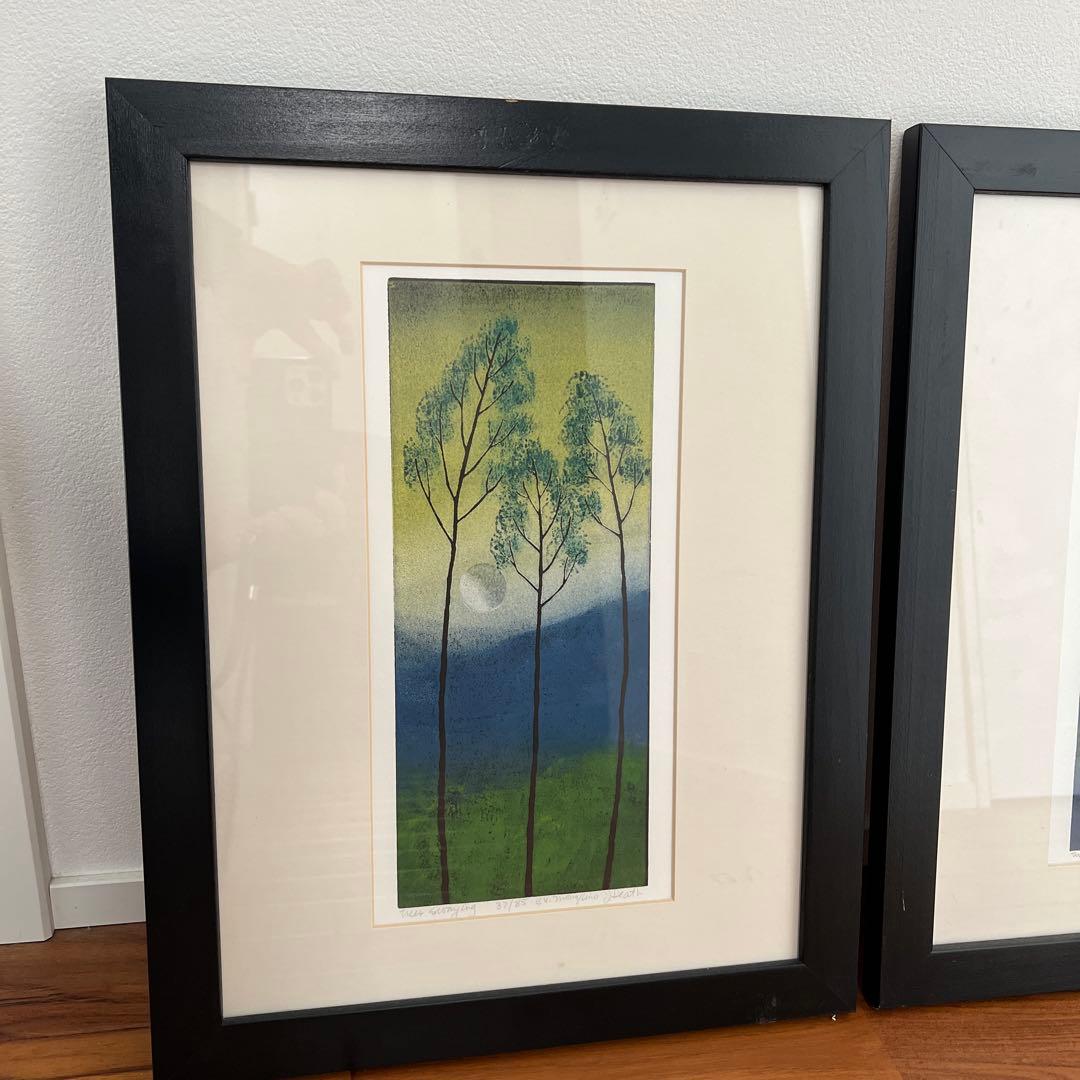 アメリカ東海岸で購入＊JAN HEATHの自然をモチーフにしたアート＊2点