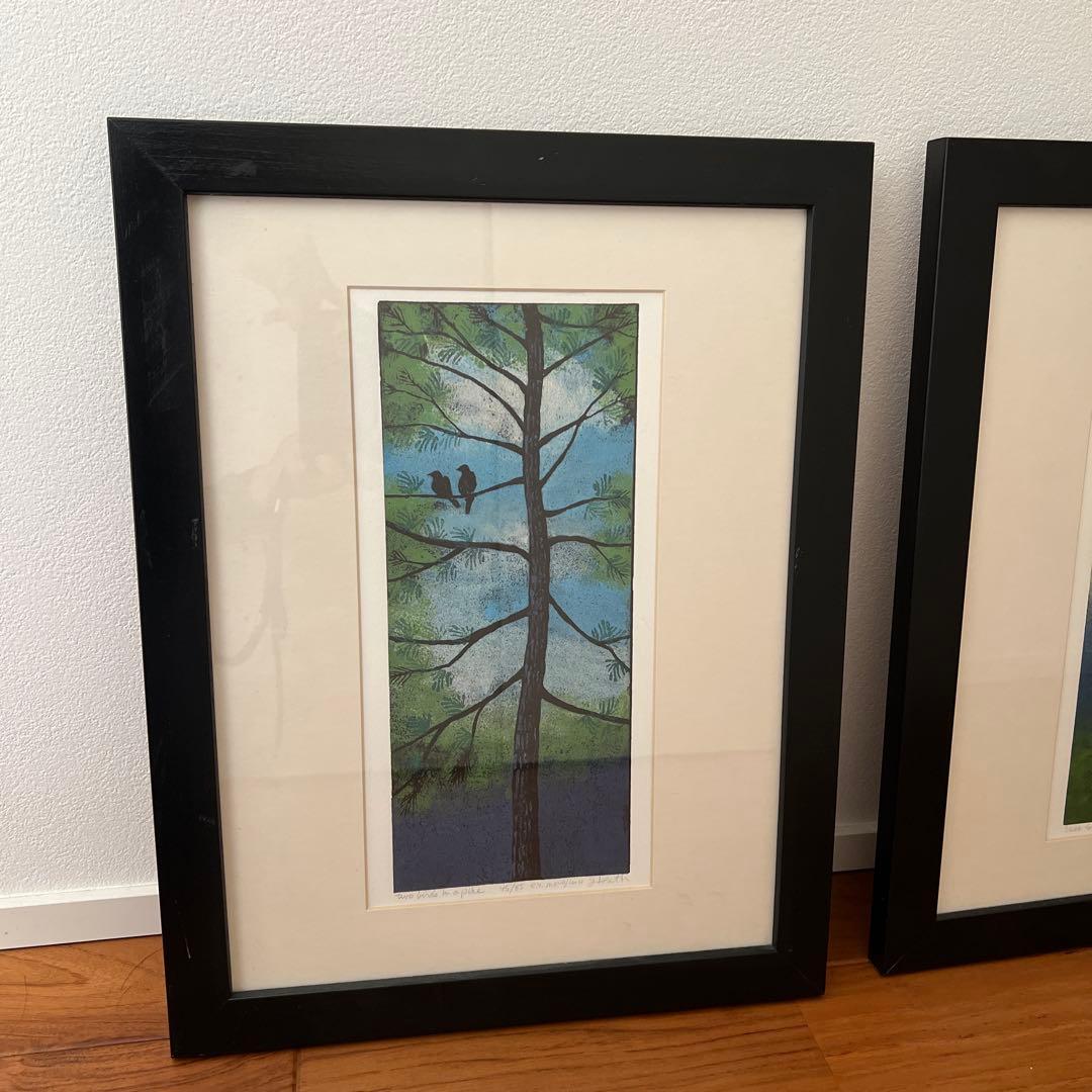 アメリカ東海岸で購入＊JAN HEATHの自然をモチーフにしたアート＊2点