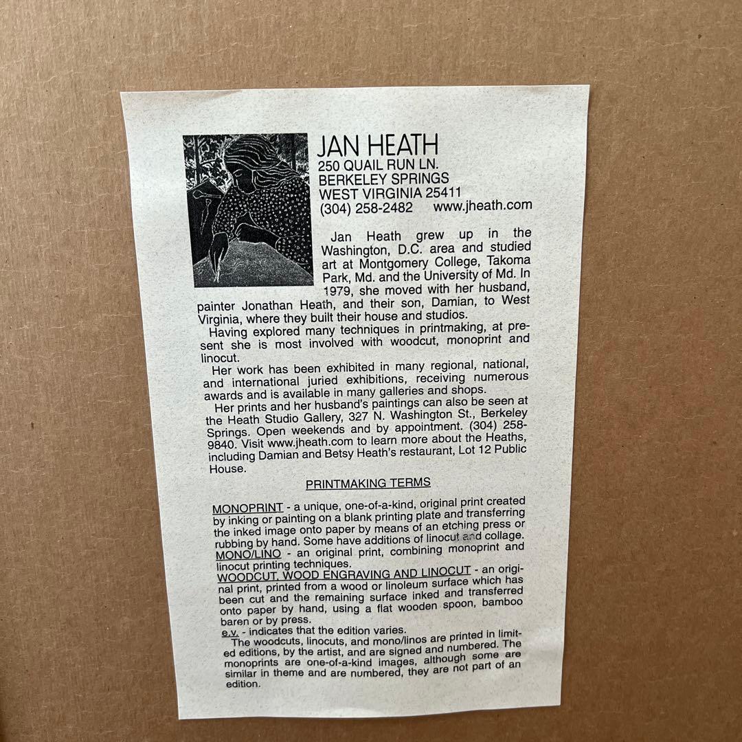 アメリカ東海岸で購入＊JAN HEATHの自然をモチーフにしたアート＊2点