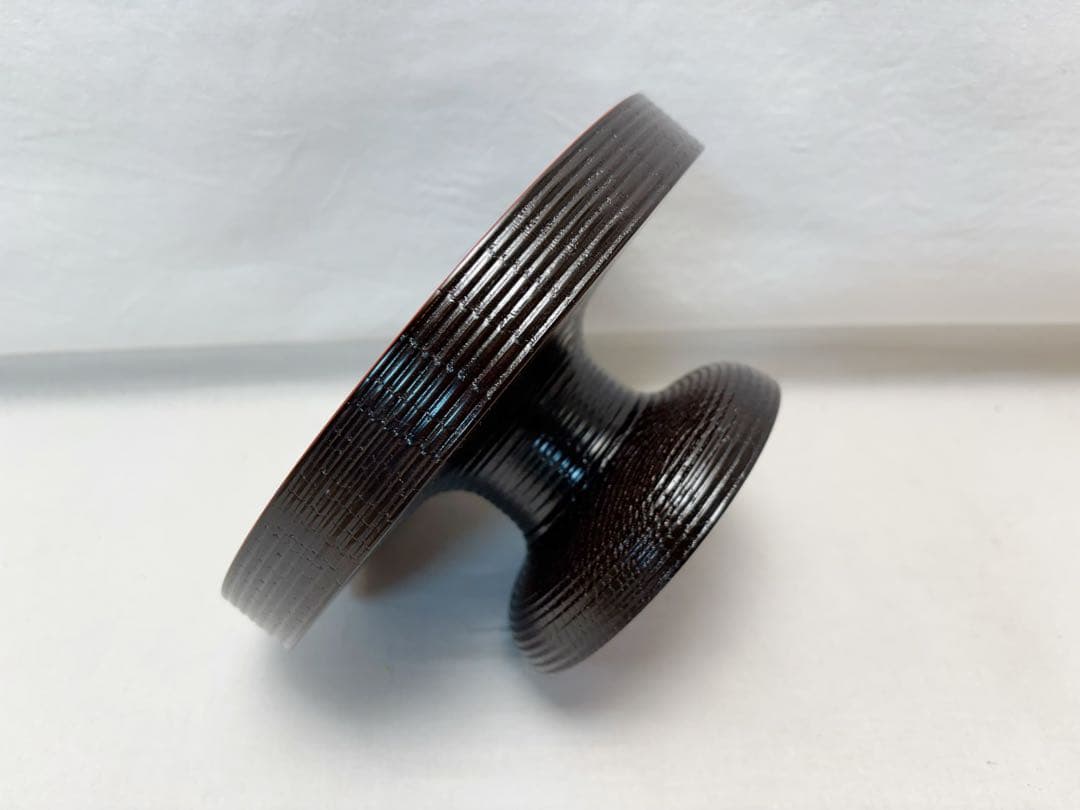 ほぼ未使用 茶道具 塗師川瀬表完作 ろくろ目 青漆菓子器 独楽菓子器 高杯 共箱