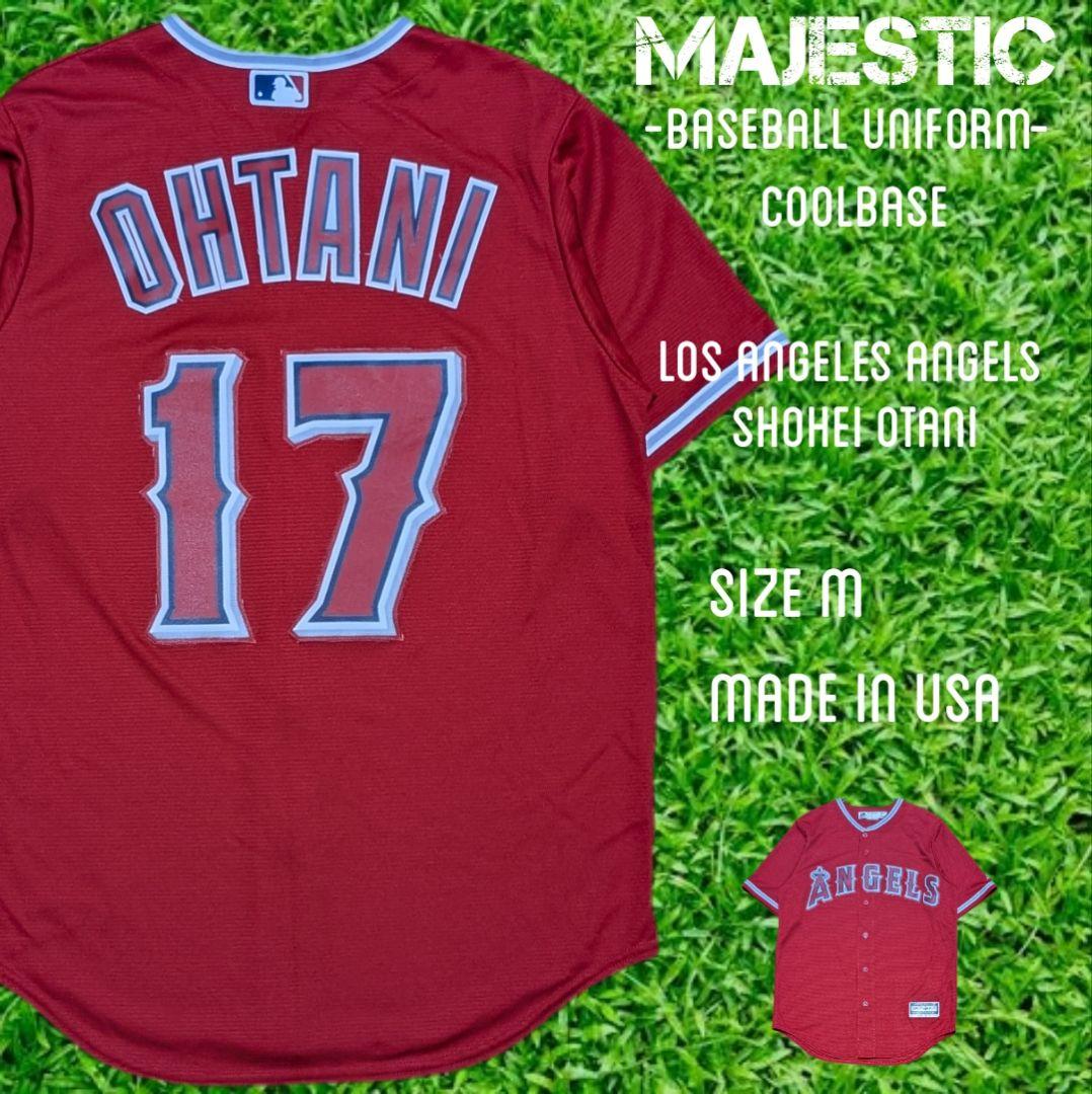 ②USA製 マジェスティック　エンゼルス 大谷翔平 ユニフォーム　Ｍ レッド