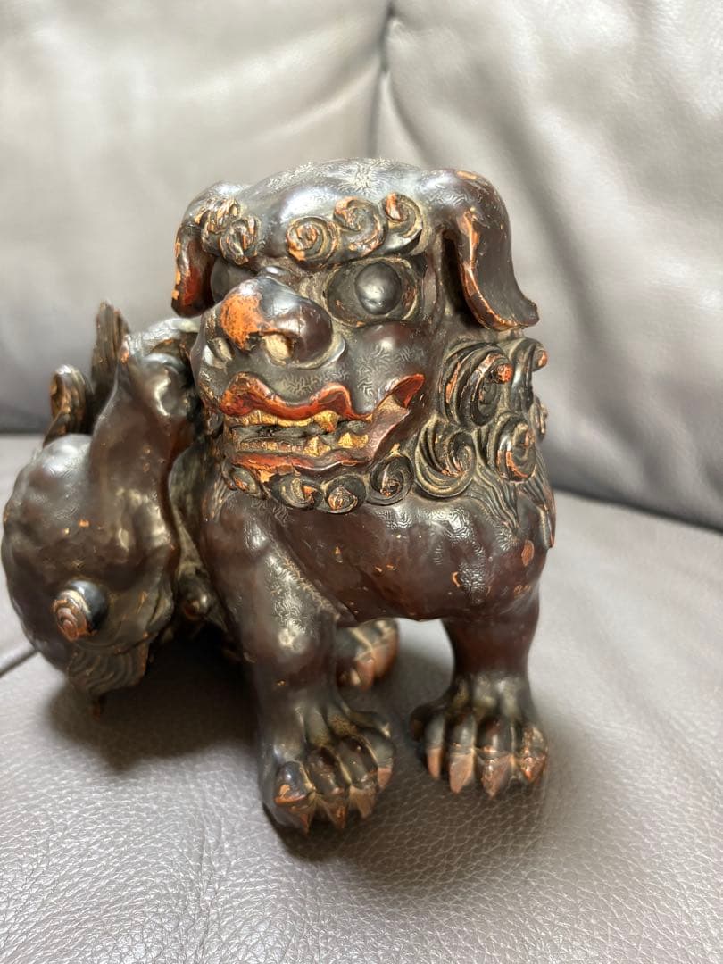 獅子　置物　オス