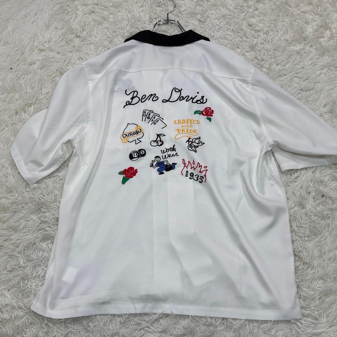 【ビッグサイズ】ベンデイビス ボーリングシャツ ホワイト&ブラック XLサイズ