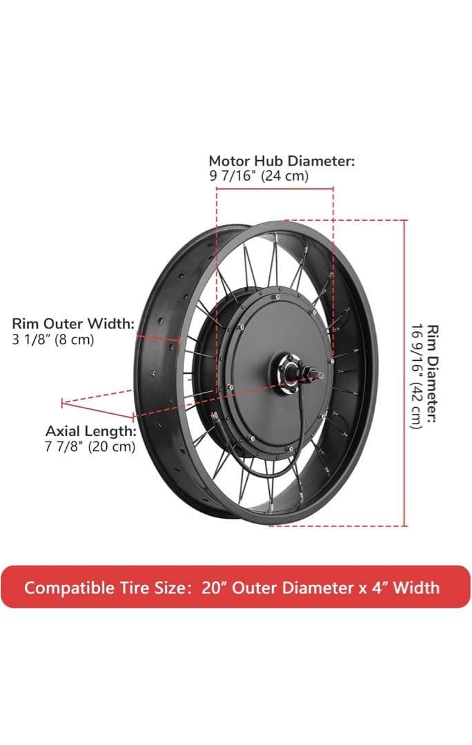 Ebike48v1000wフロントモーターキットコントローラーセット135mm用