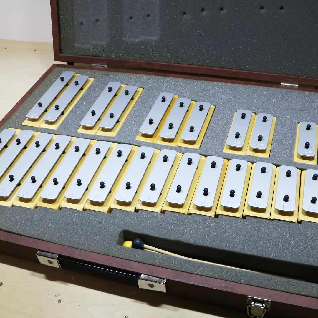 河合楽器 KAWAI 鉄琴 グロッケン 25音 ブロックタイプ 純正ケース付き