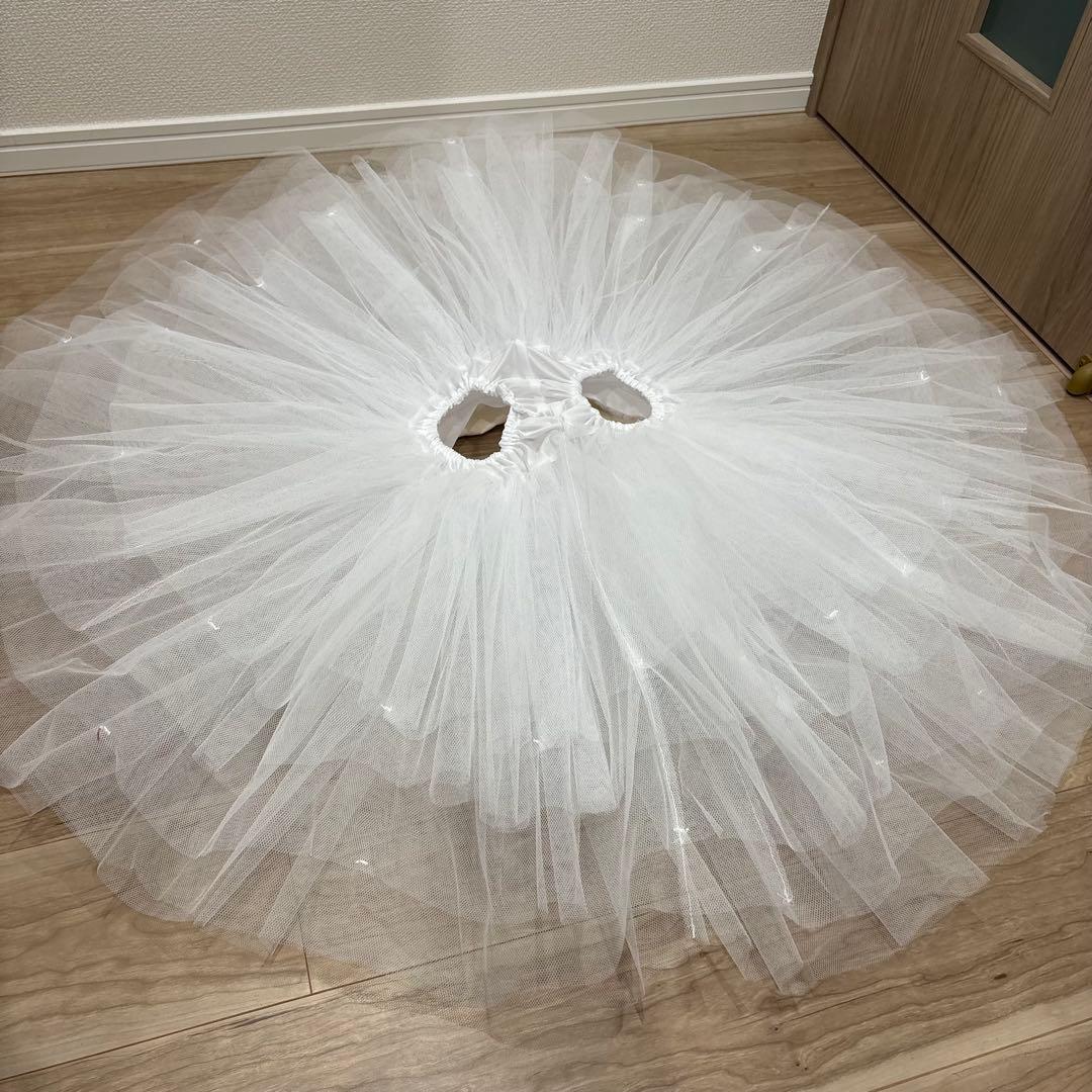 バレエ　チュチュ　ホワイト　白　シンプル　新品未使用　ハンドメイド　大人