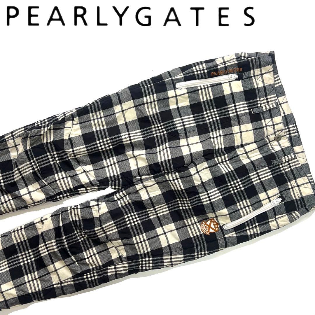 Pearly gates パーリーゲイツ　チェック柄　ダウンパンツ　中綿　1 M
