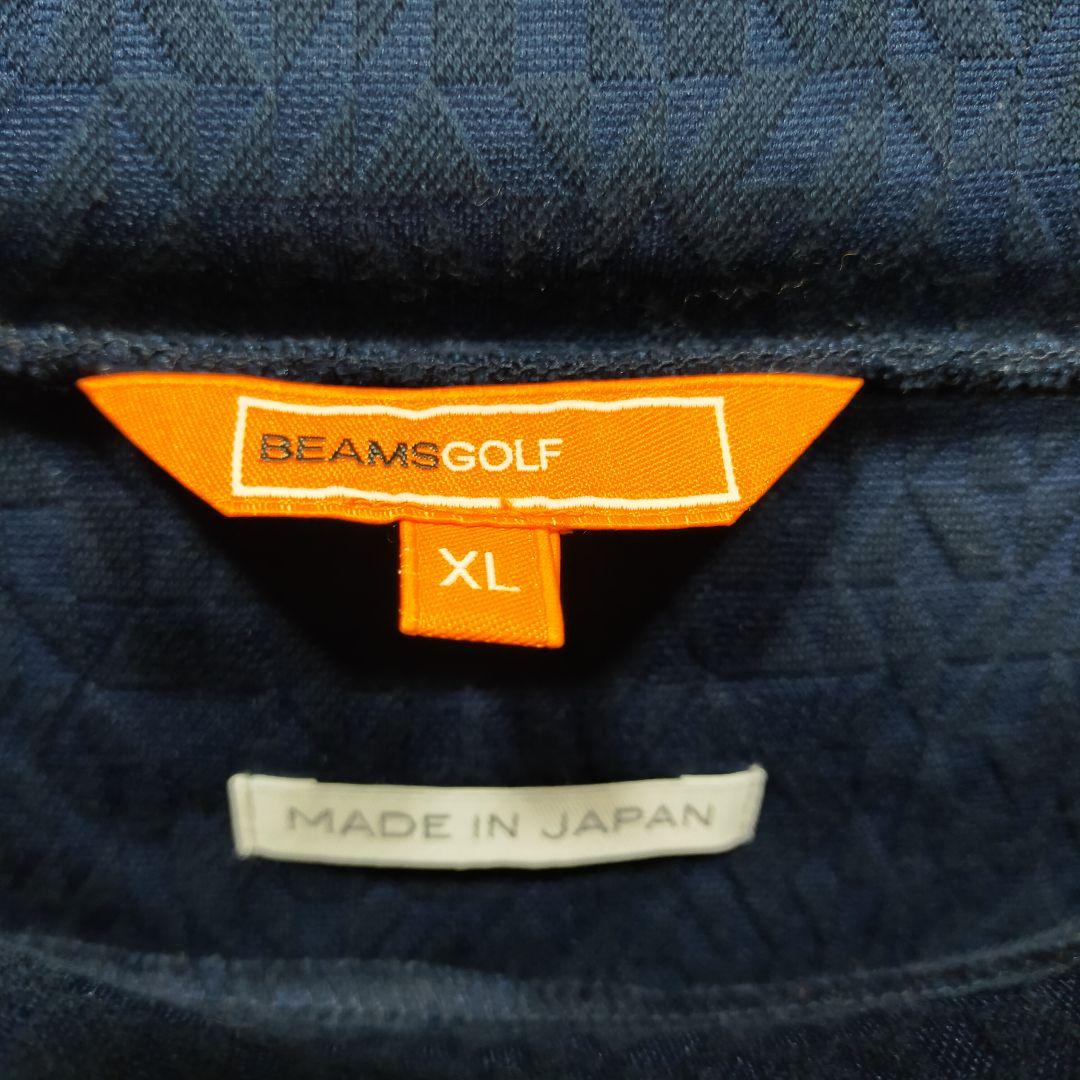 【BEAMS GOLF】 モックネックシャツ　半袖　総柄　ゴルフウェア　F223
