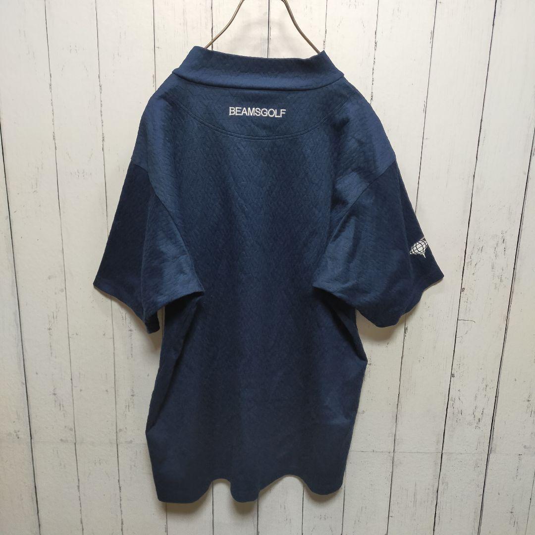 【BEAMS GOLF】 モックネックシャツ　半袖　総柄　ゴルフウェア　F223