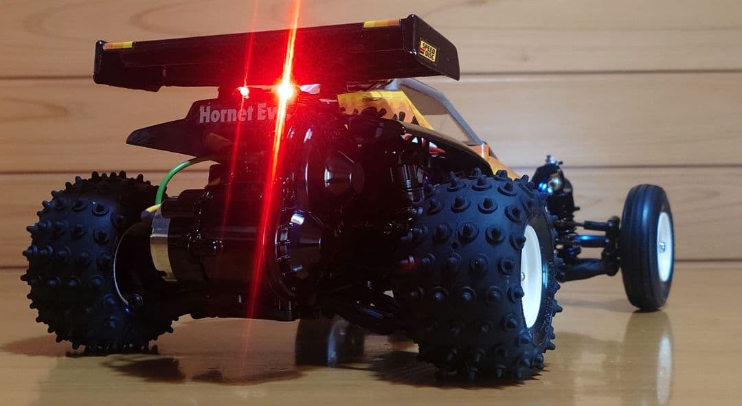 田宮RC LEDライト付ホーネットevo＆プロポバッテリー完成品セット