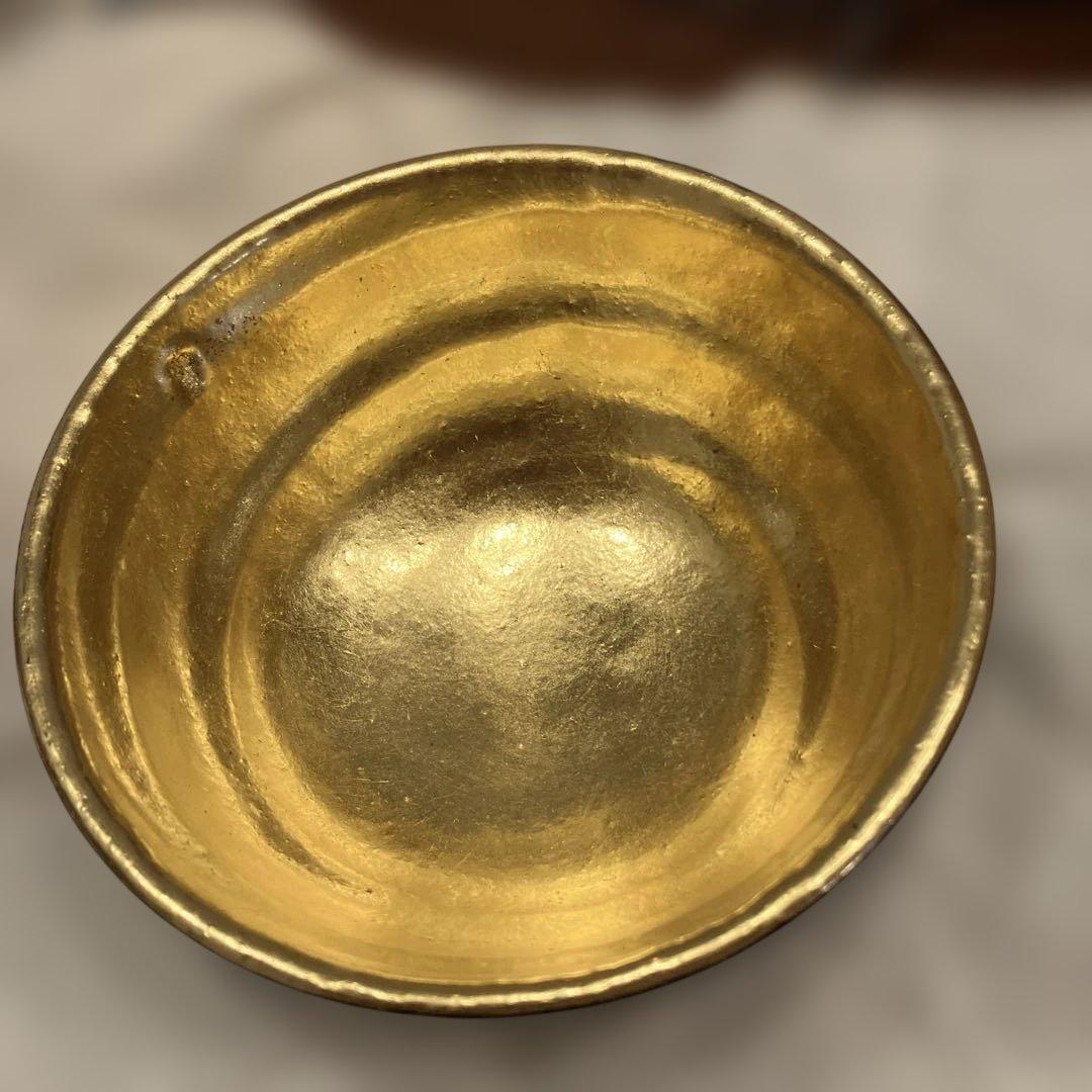 嶋台茶碗（島台茶碗）　佐々木昭楽作　金銀一双茶碗　未使用