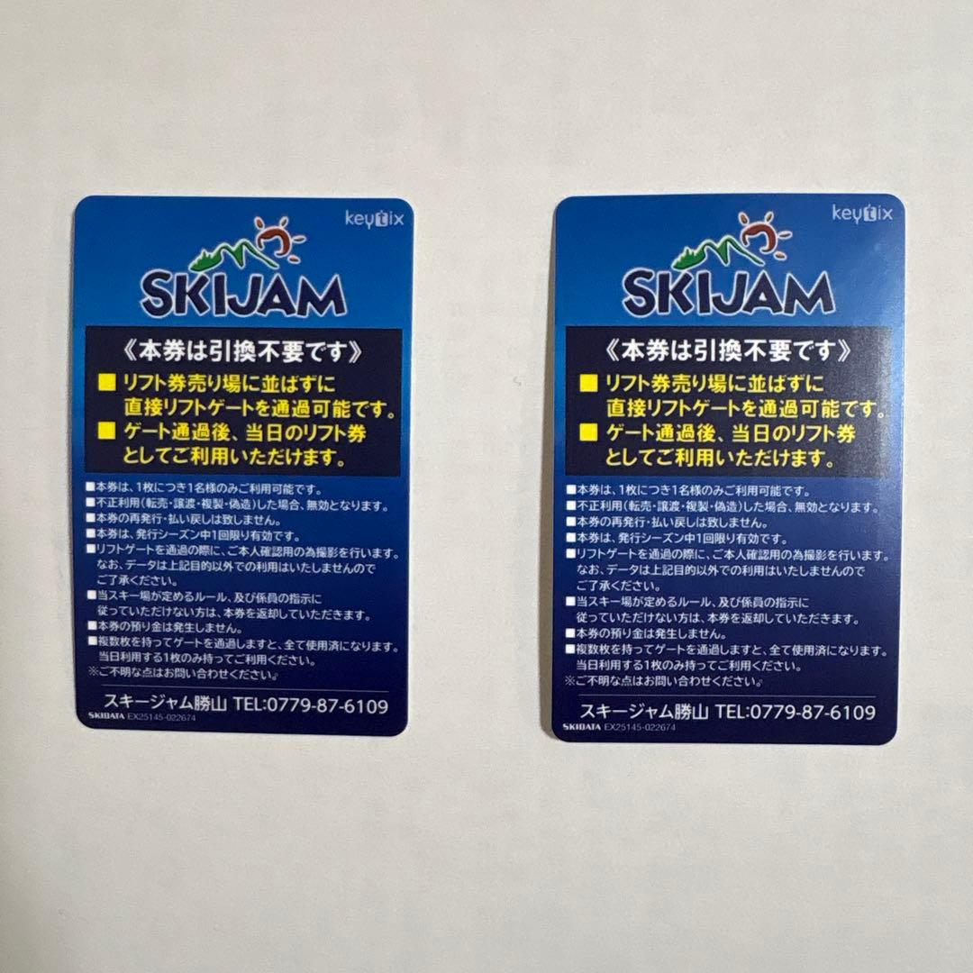 スキージャムリフト券大人2枚
