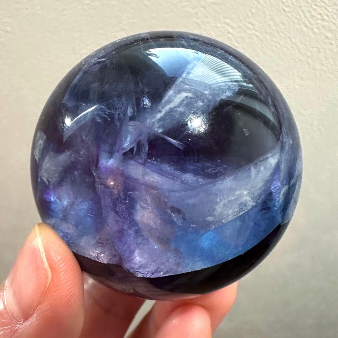 ブルーフローライト　スフィア　4.8㎝　185.6 フローライト　透明感