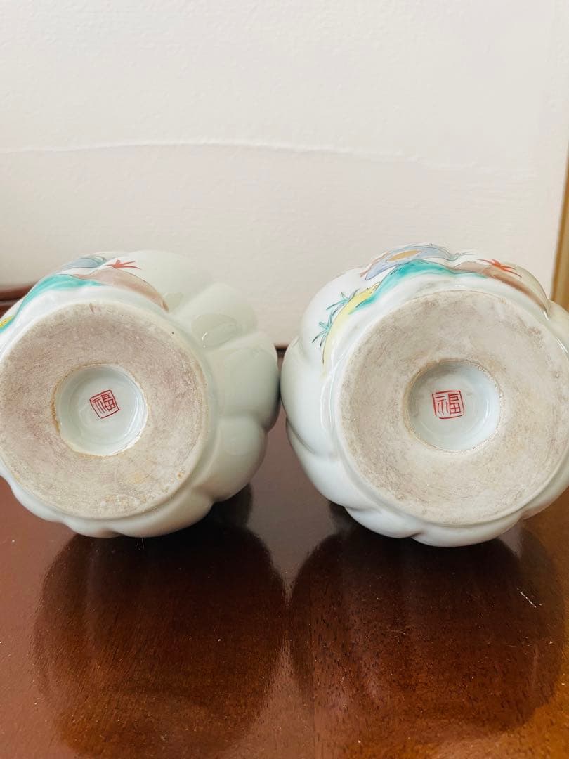 色絵瓢箪形柿右衛門様式　花鳥文徳利