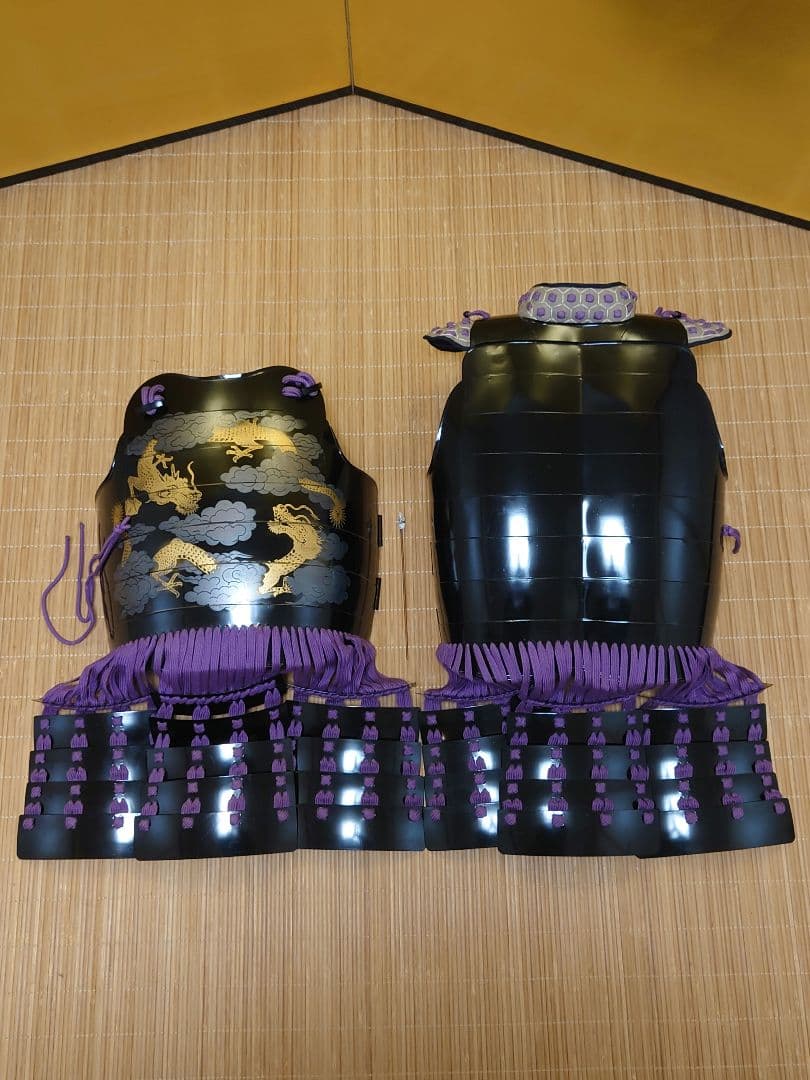 ★全国送料無料☆紫糸威雲龍二枚胴具足☆等身大鎧一領☆甲冑★