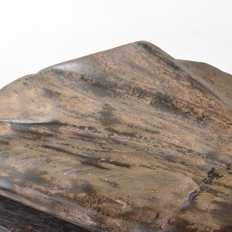 天然石　鑑賞石　置物　重さ約2.71㎏　唐木台付　V　R6595