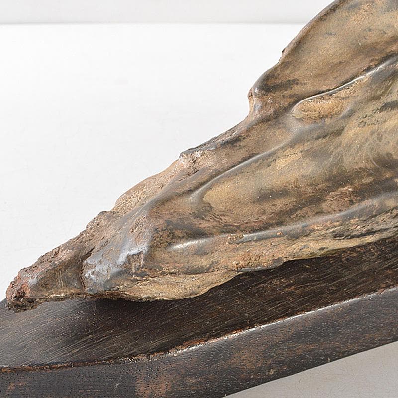 天然石　鑑賞石　置物　重さ約2.71㎏　唐木台付　V　R6595