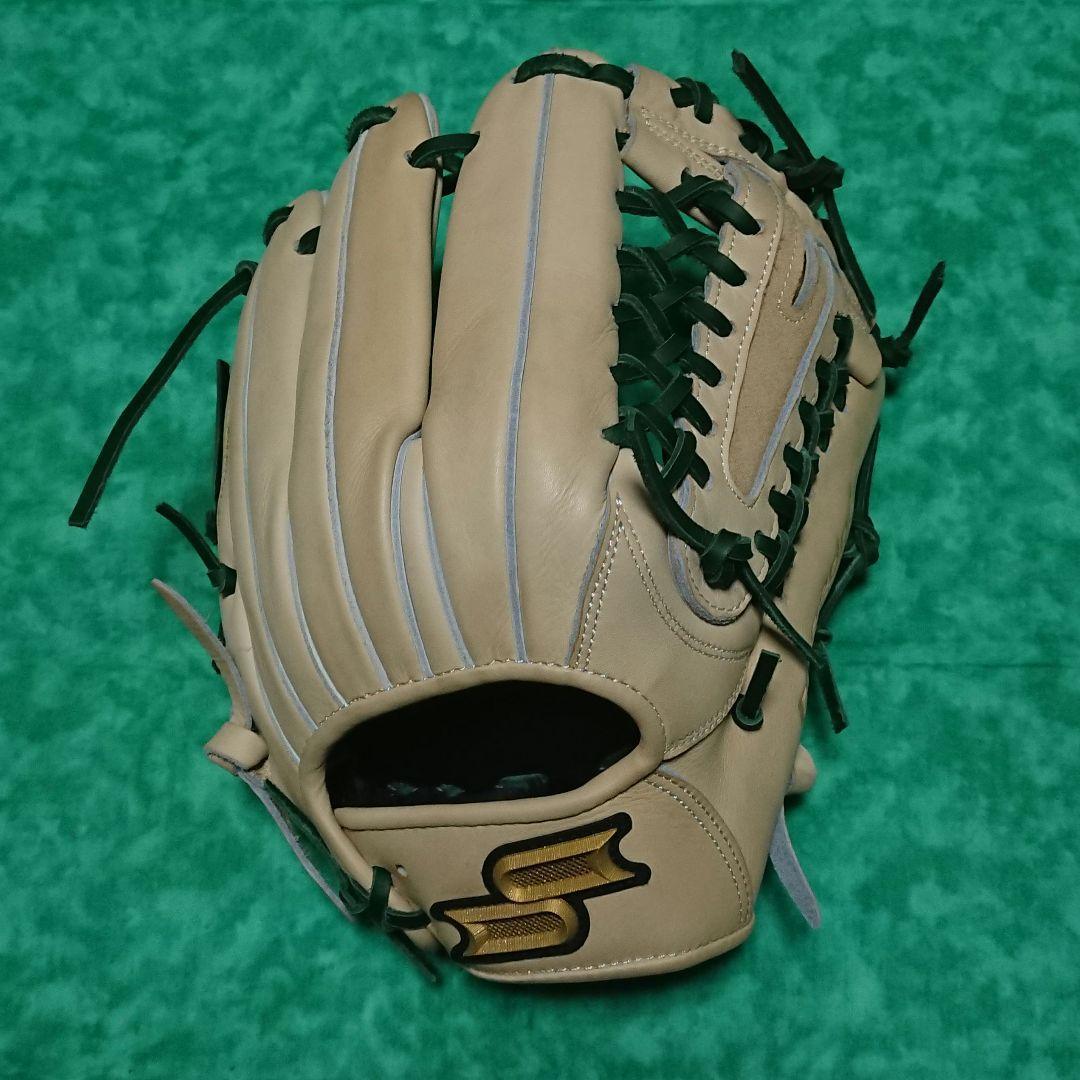 【美品】SSK 軟式オールラウンド用 プロエッジ キャメル×グリーン【754型】
