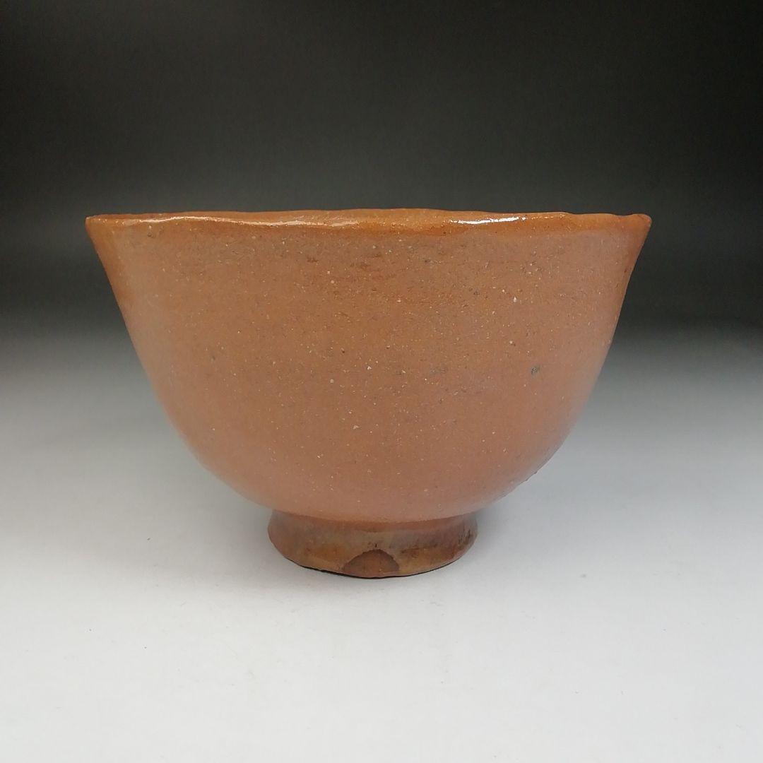 Ｗ５９　茶碗　『加賀楽　赤茶碗』『夢香山々荘　岩田正比古 作』　共箱　茶道具