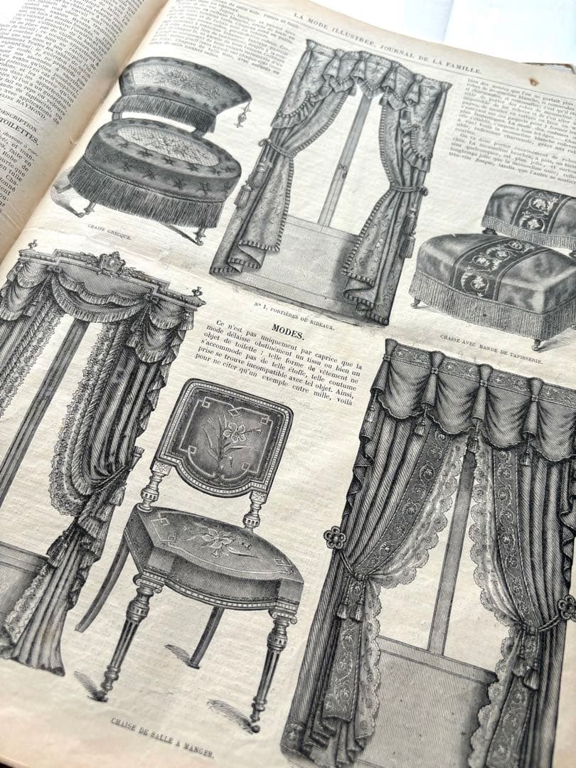 専用　フランス　アンティーク　ファッション雑誌　1869年　年鑑本　モード　洋書
