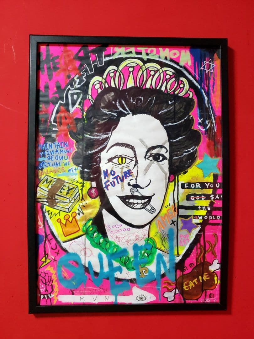 【一点物現代アート】GOD SAVE THE REP＆SKULL QUEEN