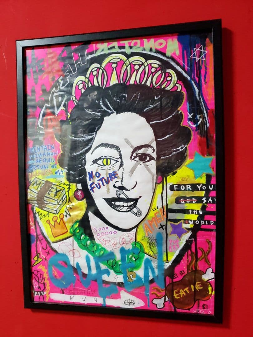 【一点物現代アート】GOD SAVE THE REP＆SKULL QUEEN