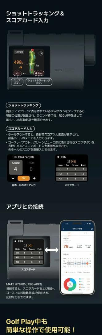 新品 R2G MATE HYBRID レーザー距離計測器 専用ケース付き グレー