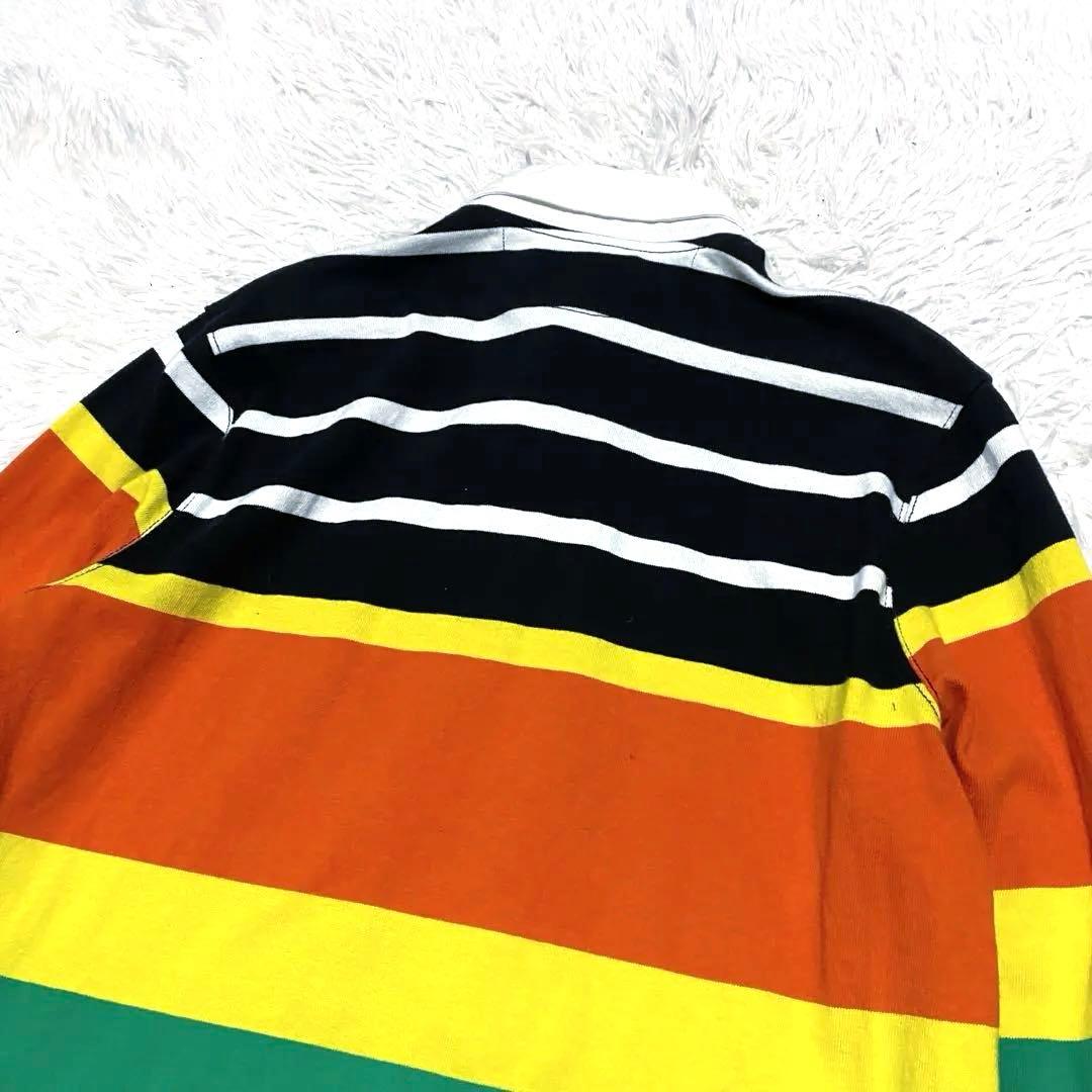 【美品】 現行 ポロラルフローレン ラグビーシャツ　マルチカラー 刺繍　ポニー