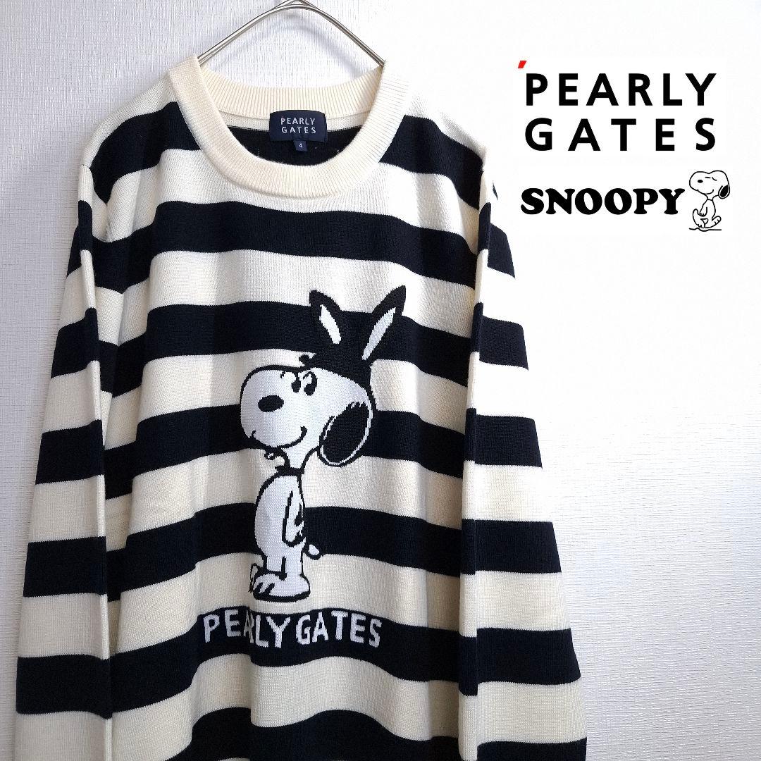 PEARLY GATES スヌーピー ゴルフ ニットセーター ボーダー M