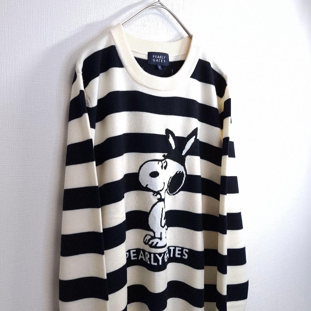 PEARLY GATES スヌーピー ゴルフ ニットセーター ボーダー M