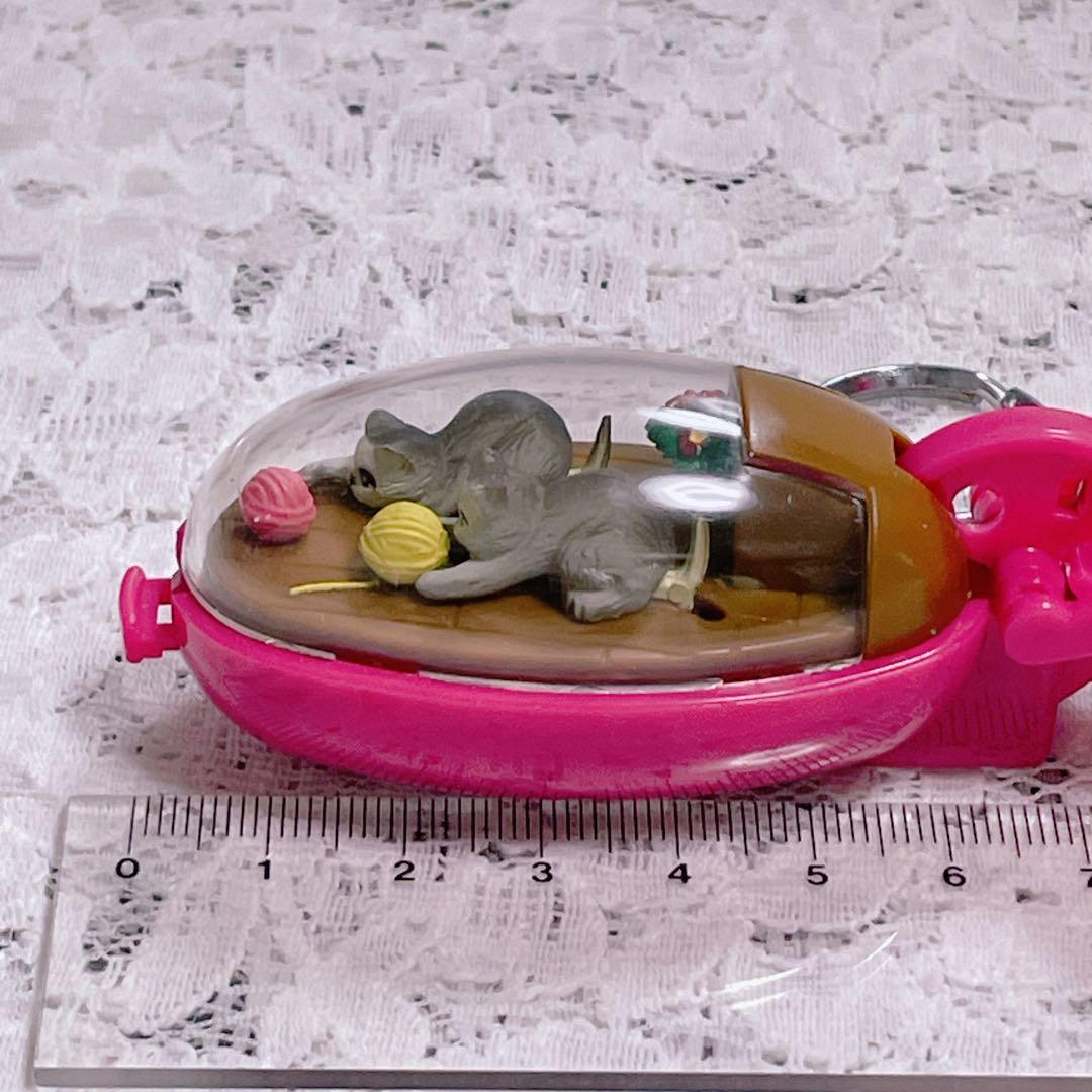 Y2.ねこ　キーホルダー　ゼンマイ　レトロ　ポケットクリッター　タカラ