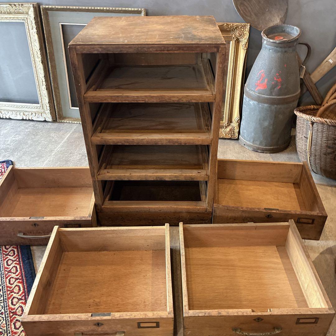 Japan Vintage 小引き出し 4段 木製 アンティーク