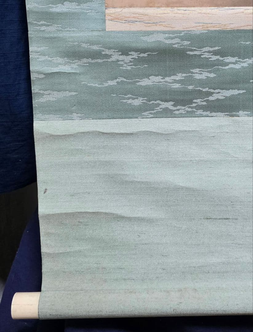 【百鶴図】岩田秀耕 2717 掛け軸 肉筆 正月 祝い事