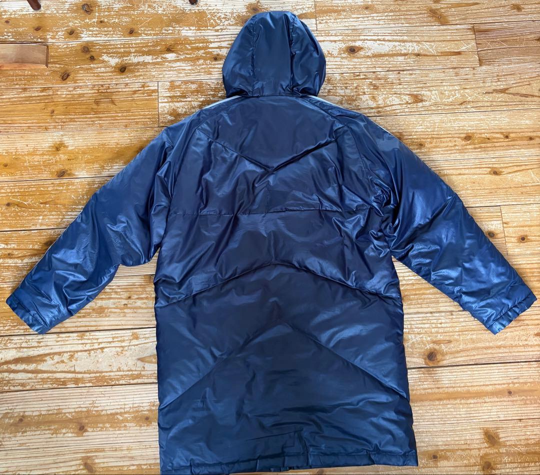 アディダス ベンチコート ロング M ネイビー フェザー45% 防寒