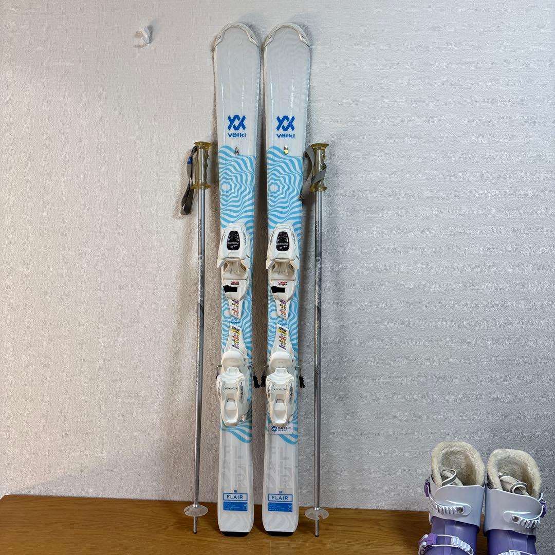 ジュニアスキーセット　VolklFLAIR 110cm 21cm ストック付