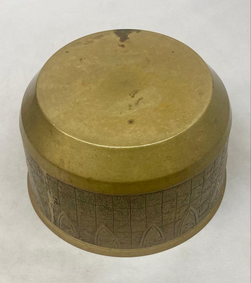 B564s 銅建水　茶道具　水こぼし 中国写模様　箱無し