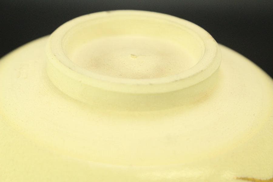 茶道具 清水焼 色絵 波松絵 茶碗 在印(A603)