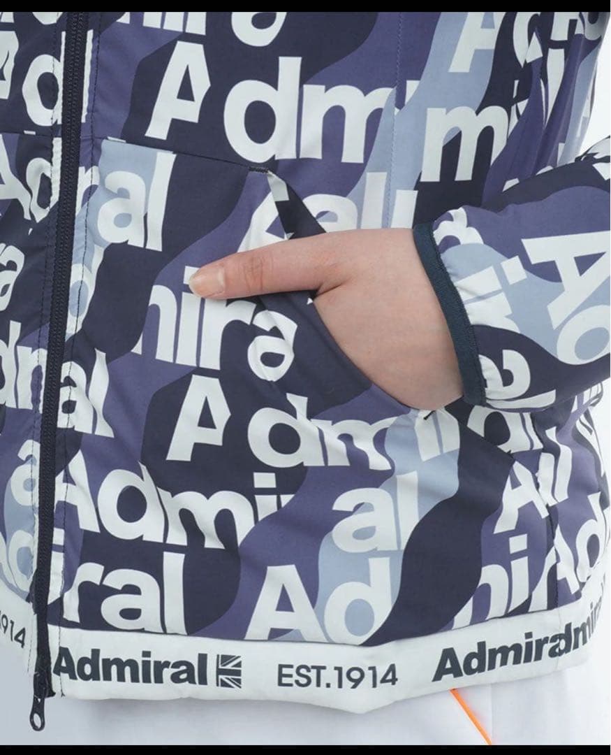 新品ADMIRAL GOLF 軽量パデッドストレッチフーデッドジャケット