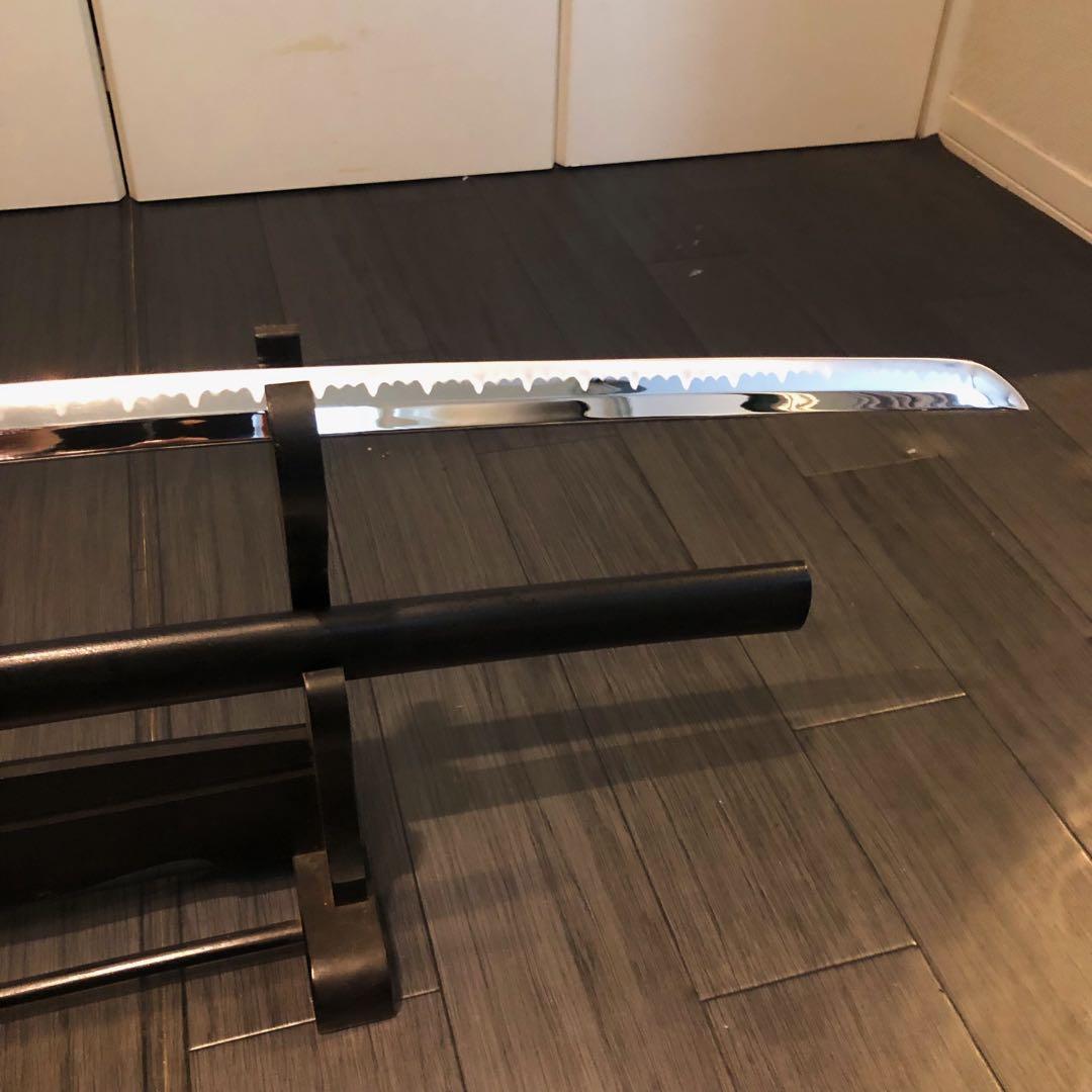 高級模造刀 昇竜彫刻　全長104cm 緑金拵え